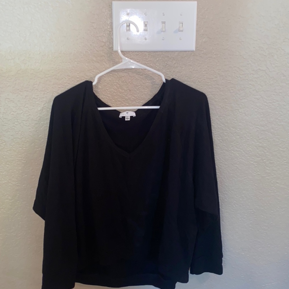 Socialite- black long sleeve v-neck- adult large